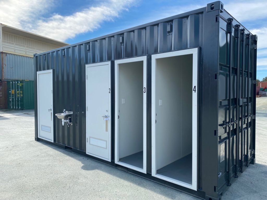 Custom ablution block built from a shipping container